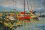ציור שמן מופשט סירות עוגנות : Thumb 1